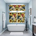 thumbnail image 3 of Vintage Rooster Kitchen Curtains Sets for Windows 24 Inch Length, Watercolor Farmhouse Sunflower Animals Rod Pocket Window Treatments Tier Curtains and Valances Set for Bedroom/Bathroom, 3 of 8