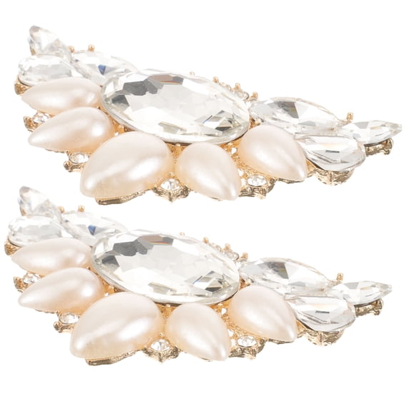 Raindrops 1 Pair Bridal Shoe Clip Accessories for Women's Shoes in Elegant Golden Rhinestone