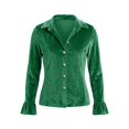 thumbnail image 3 of Klisyaur Womens Button Down Jackets Velvet Collared Long Sleeve Slim Cardigans Casual Trendy Comfy Fall Winter Tops, 3 of 7