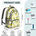 thumbnail image 5 of Lemon and Blossom White Pattern Cute School Backpack Bag with Padded Back and Adjustable Shoulder Straps 16.9 X 12.6 X 5.9 Inches, 5 of 5