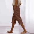 thumbnail image 2 of Women Capri Pants High Waist Drawstring Pants Comfortable Soft Trousers Holiday Wear Beach Casual Pants Women Pants Casual Work plus Size Women Casual Pants Business Casual Clothes for Women plus Size, 2 of 5