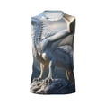 thumbnail image 4 of Yiaed Mountain White Dragon Print Men's Singlet Vests Summer Running Muscle Tank Tops Gym Undershirt Round Neck Sleeveless for man, 4 of 5