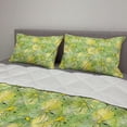 thumbnail image 2 of Floral Comforter & Sham Bedding Set, Doodle Nostalgic Branches Daisies on Green Toned Circles Background, 3 pcs Duvet Set Microfiber Filling Quilt, 5 Sizes, Apple Green Yellow Black, by Ambesonne, 2 of 4
