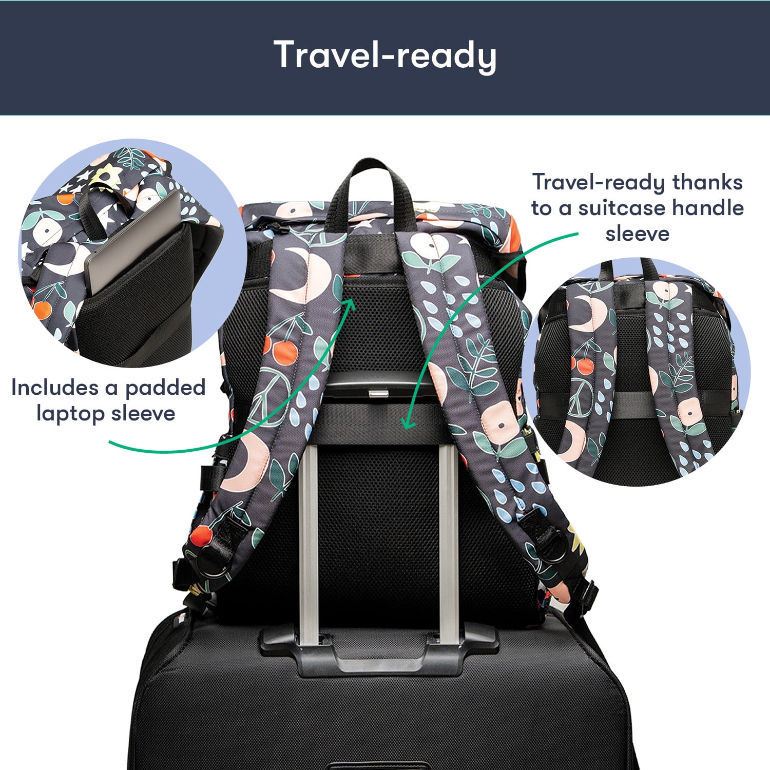 Colugo Parent Diaper Backpack, Park Icon