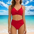 thumbnail image 6 of High Waisted Bikini Sets for Women,Push Up Swimsuits Stretch Fit V Neck Twist Front Bathing Suit, 6 of 7
