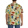 thumbnail image 3 of Xecao Different Kind Of Guitars Men's Casual Short-sleeved Shirt, a button-up collared shirt with a pocket-4X-Large, 3 of 5