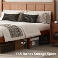 thumbnail image 4 of MODERNLUXE Queen Size Platform Bed with Headboard & Footboard,Solid Wood Bed Frame with Under Bed Storage for Adults Guests, Easy Assembly,Walnut, 4 of 8