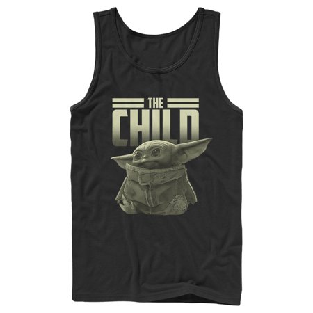 Men s Star Wars: The Mandalorian The Child Text Tank Top Black X Large