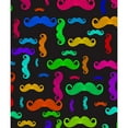 thumbnail image 2 of CafePress - Colorful Mustache Pattern Throw Blanket - Soft Fleece Throw Blanket, 50"x60" for All Ages, 2 of 2