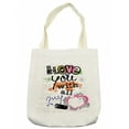 thumbnail image 1 of I Love You Tote Bag, I Love You with All My Heart Grunge Sketchy Notebook Style Childish Couples, Cloth Linen Reusable Bag for Shopping Books Beach and More, 16.5" X 14", Cream, by Ambesonne, 1 of 2