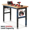 thumbnail image 6 of Workbench for Garage,ENJOYWOOD Heavy Duty 48 inch Wood Work Bench with Power Outlets,Rubber Wood Tabletop 2000 LBS Load Bearing Workstation Garage Desk Table Worktable, 6 of 10