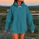 thumbnail image 2 of Blusa de manga larga,Sudadera informal con capucha para mujer, color liso, cuello redondo, manga larga, corte holgado, mezcla de poliéster, ropa de calle cómoda para uso diario, sopatenor, 2 of 8
