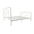 Novogratz Francis Farmhouse Metal Bed, Queen Bed Frame, White