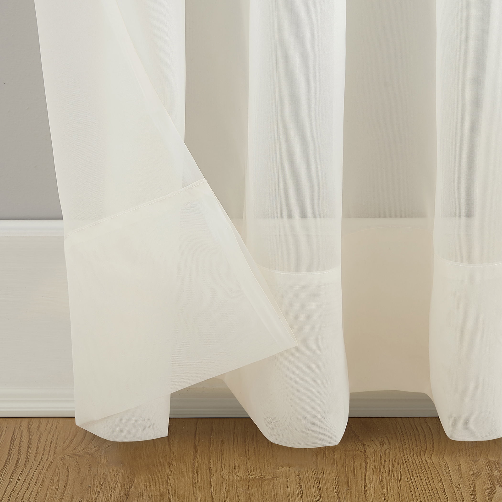 Mainstays Marjorie 1-Piece Sheer Voile Rod Pocket Curtain Panel, 59"x63", Ivory