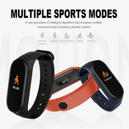 M4 Color Screen Smart Bracelet Heart Rate Blood Pressure Monitoring Waterproof Step Counter Bluetooth Sports