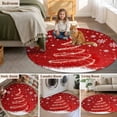 thumbnail image 5 of Round Area Rugs Collection 4 Ft, Red Christmas Non-Slip Residential Carpet, Snowflake Xmas Tree Ball Winter Modern Abstract Art Indoor Crawling Mats Runner Rugs for Living Room/Dining Room/Bedroom, 5 of 8
