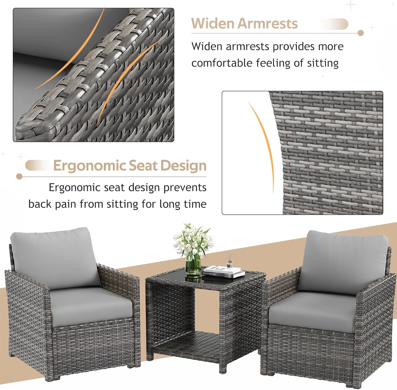 YODOLLA 7-Piece Patio Furniture Set with Storage on Sale, Rattan Wicker Outdoor Furniture with 2 Storage Boxes Outdoor Sectional Sofa Conversation Set in Gray Wicker& Gray Cushions