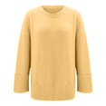 thumbnail image 5 of Bovemsi Womens Sweaters Cozy Women's Round Neck Long Sleeve Solid Color Pullover Sweater Fashion Loose Top Business Casual Sweaters, 5 of 8