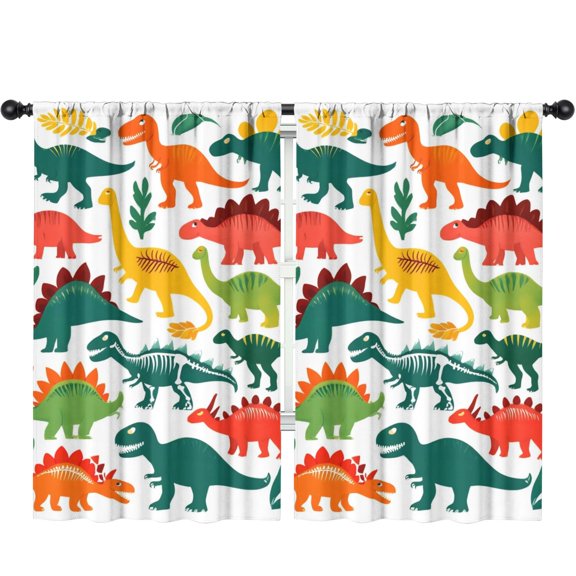 Blackout Kids Curtains,Cute Dinosaur Pattern Childrens Insulated Curtains Set Of 2,Bedroom Essentials,Toddler Room Decor 52x84in(132x213cm)