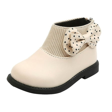 eileial Boys Girls Glitter Ankle Boots Kids Lace-Up Waterproof Combat Shoes with Side Zipper(White 3.5-4 Years)