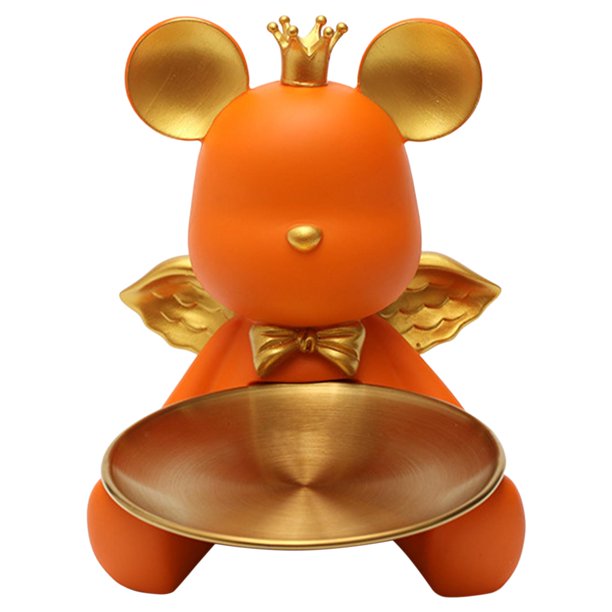 Bandeja de escultura de oso bandeja de escultura de oso mesa de salón decoración del hogar Fanmusic Bandeja de escultura de oso