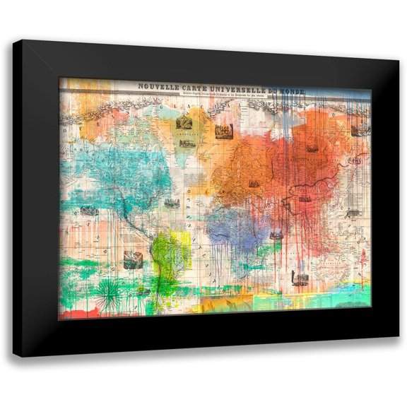 Eric, Chestier 14x11 Black Modern Framed Museum Art Print Titled - Map of the World 2.0