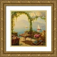 thumbnail image 1 of Obuchovsky, Yury 15x15 Gold Ornate Wood Framed with Double Matting Museum Art Print Titled - Porch by the Sea, 1 of 4