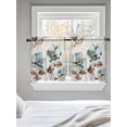 thumbnail image 5 of Retro Mallow Flowers Tier Curtains 36 Inch Length,Sheer Curtains for Bedroom Living Room Window Spring Floral Butterfly Elegant Rod Pocket Drapes Kitchen Curtains Small Half Window 27.5"x36" 2 Panels, 5 of 6
