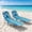 Aqua Blue, variant on SUNSPIRE 2 Pack Folding Beach Lounge Chair with Face Hole Pillow Side Pocket, Portable Reclining Tanning Sun Lounger for Beach Pool Patio Ocean Blue