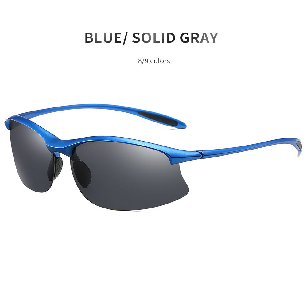Mens TR90 Polarized Sports Sunglasses, Half Frame Outdoor Eyewear for Men, Durable and Lightweight Design