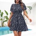 thumbnail image 3 of Vestido de Mujer Ygjytge de lunares suave para playa de verano Negro T L, 3 of 8