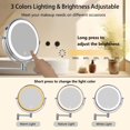 thumbnail image 4 of JUNWELL Wall Mounted Lighted Makeup Mirror  Rechargeable Double Sided 1X 10X Magnifying Mirror With 3 Color Lighting  Touch Screen Dimming  Extended Arm 360 Rotation Shaving Light Up Mirr, 4 of 5