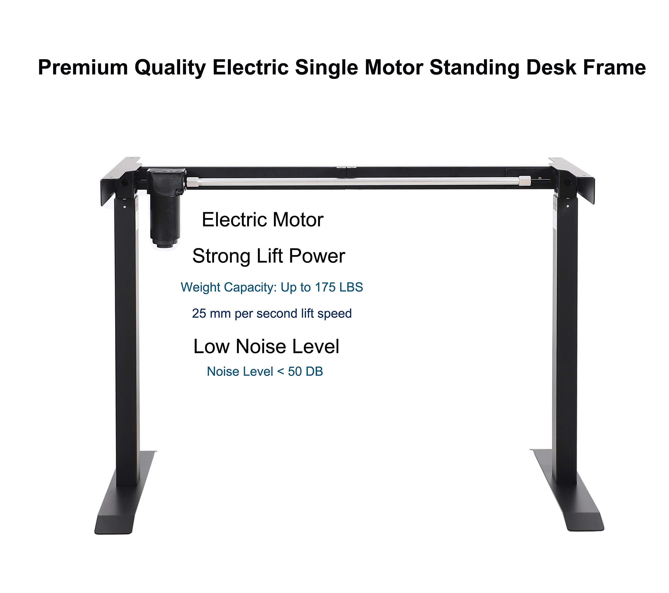 UNICOO® Height Adjustable Electric Standing Desk, 47.24 x 23.62 Inches Stand up Table, Sit Stand Home Office Desk with One Piece Tabletop (NTESMF01-B + 48 in Walnut TOP)