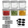 thumbnail image 3 of Wide Mouth Small Mason Jars with Airtight Lids, Labels and Measures - 8 oz - [Set of 6] Airtight Canning Jars, Glass Jar, 3 of 11