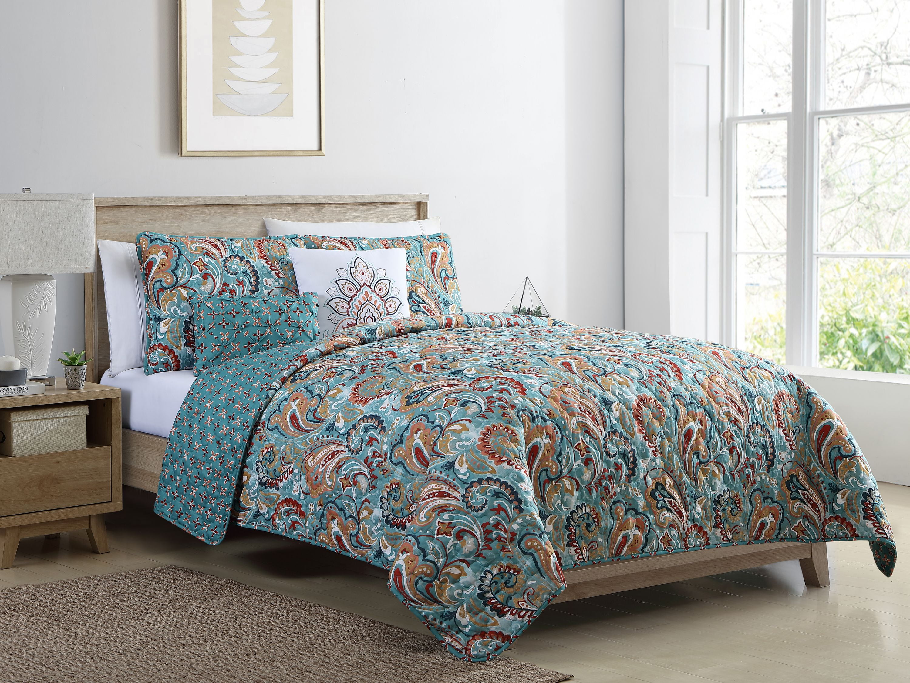 Candice Reversible Paisley 2Piece Twin/TwinXL Quilt & Sham Bedding