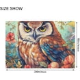 thumbnail image 3 of SKYSONIC Bathroom Rug Toiletry Mat Set, 2 pack Cool Owl in Flower Print, Fluffy Plush Absorbent Bath Rugs Carpet for Bathroom Floor Toilet Tub and Shower,23.6"x15.7"+17.3"x13.4", 3 of 7