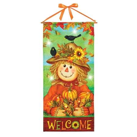 UPC: 0191121426999 | Collections Etc LED Lighted Hanging Welcome Fall Scarecrow Banner