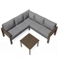 thumbnail image 7 of UDPATIO 6-Piece Outdoor Patio Furniture Set, Metal L-Shape Sectional Sofa with 6" Thick Olefin Cushions, Wide Armrest & Coffee Table, Grey for Garden, Backyard, 7 of 7