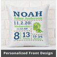 thumbnail image 2 of Printtoo Personalized Birth Announcement PillowWith Insert-Custom Dinosaur BirthStats Baby Girl Boy Gift Nursery Dcor-14x14 Inches, 2 of 6