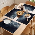 thumbnail image 5 of Navy Blue Abstract Art Placemats Set of 8 Modern Waves Art Place Mats Indoor Wipeable Table Mats Washable Cloth Dining Table Placemats for Kitchen Holiday Party Home Decor 13x19 Inch, 5 of 9