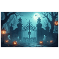 thumbnail image 1 of Halloween Theme Decorative Banner Spooky Atmosphere Jack o Lanterns Gate Design for Outdoor Decorating Holiday Party Night, 1 of 5