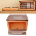 thumbnail image 1 of Storage Bins With Lids, Collapsible Storage Bins Stackable 5 Sided Door Opening Design Storage Cabinet Wardrobe Stackable Closet Organizer Foldable Box Trunk Car Organizer, 1 of 8