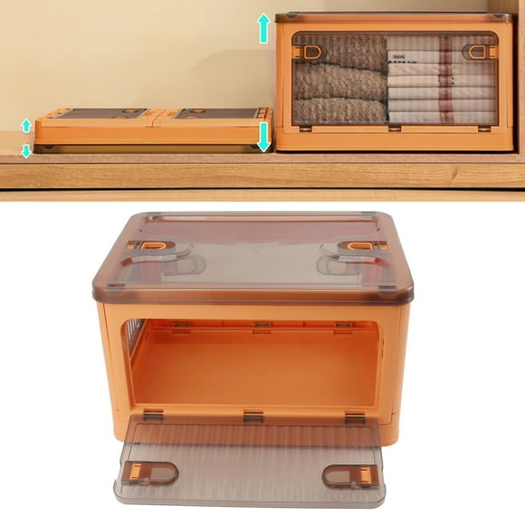 Foldable Plastic Storage Box With Lid - Stackable Storage Bin For Closet Organizers, Multi Functional And Easy To Move