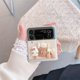 thumbnail image 2 of Korean Tridimensional Cookie Kitty Suitable For Samsung Zflip4/zflip3 Case Folding Galaxy Zflip3/4 Cute Cartoon Phone Case, 2 of 4