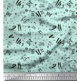 thumbnail image 1 of Soimoi Green polyester Crepe Fabric Peace On Earth Text Print Fabric by the Yard 52 Inch Wide, 1 of 3