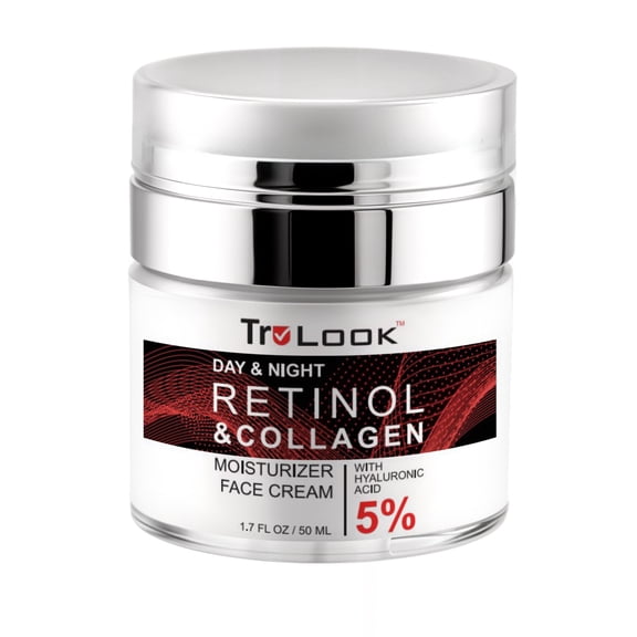 TruLook Retinol and Collagen Moisturizer Face Cream with Hyaluronic Acid, Day and Night, 1.7 oz