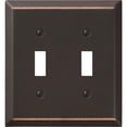 thumbnail image 1 of Placa de pared AMERELLE 163TTDB, 2 botones, bronce envejecido, 1 of 2