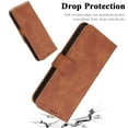 thumbnail image 5 of Premium Case for iPhone 14 with Wrist Strap,PU Leather Flip Kickstand Case for Women Men with Wallet RFID Blocking Card Holder Magnetic Closure Shockproof Phone Cover,Brown, 5 of 7