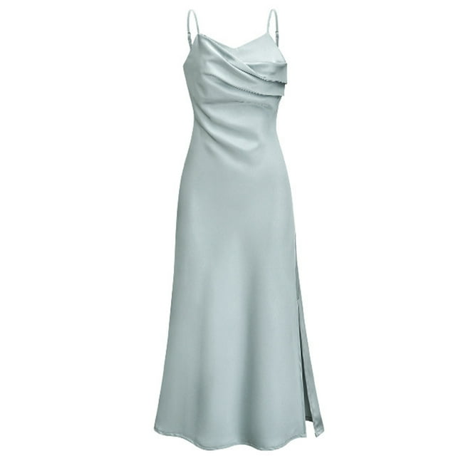 Vestido de verano 2023 con escote en V y tirantes finos para mujer, vestido de verano de color liso para mujer, vestido sexy sin mangas con escote en forma de corazón para fiesta de verano