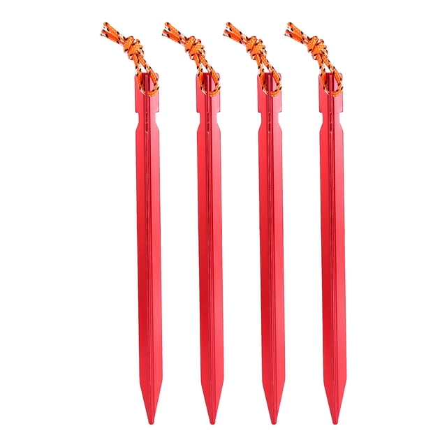 Sailing Estacas para tienda de campaña de aleación de aluminio de 18 cm - Paquete de 4 (rojo)